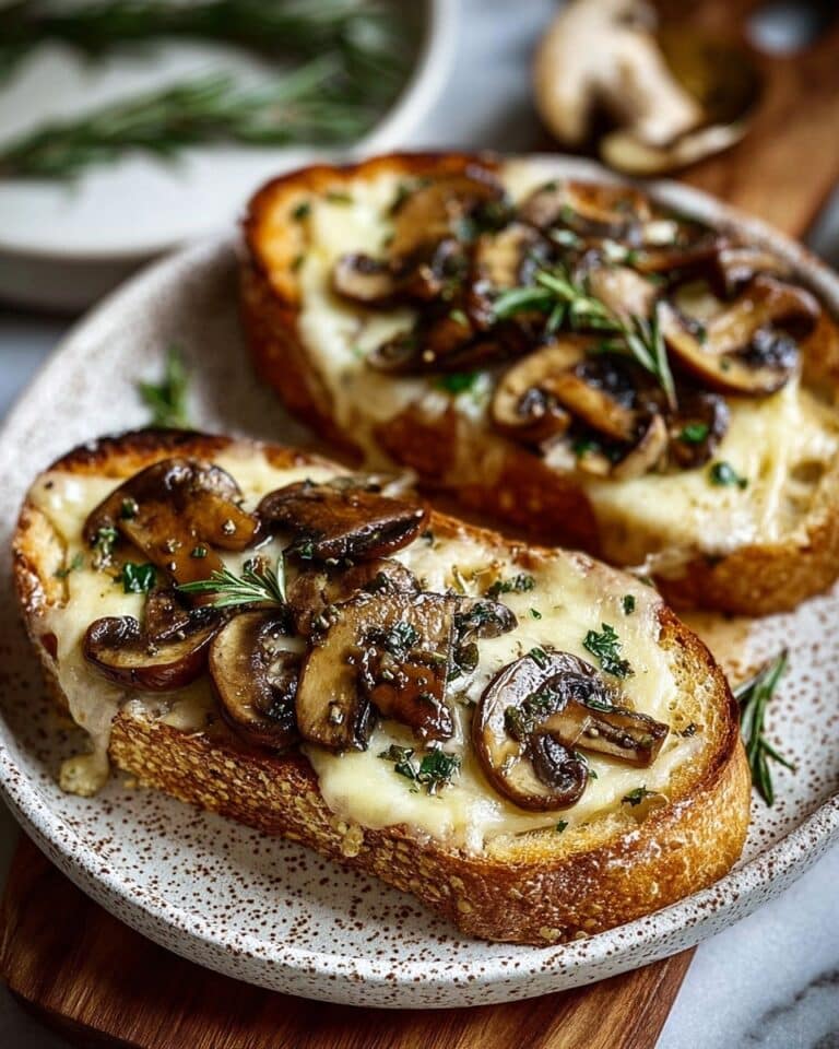 Knusprige Käse-Champignon-Toast mit Knoblauch Recipe