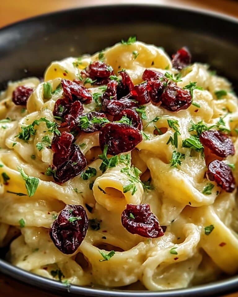 Brie-Pasta mit Preiselbeeren-Kompott Recipe