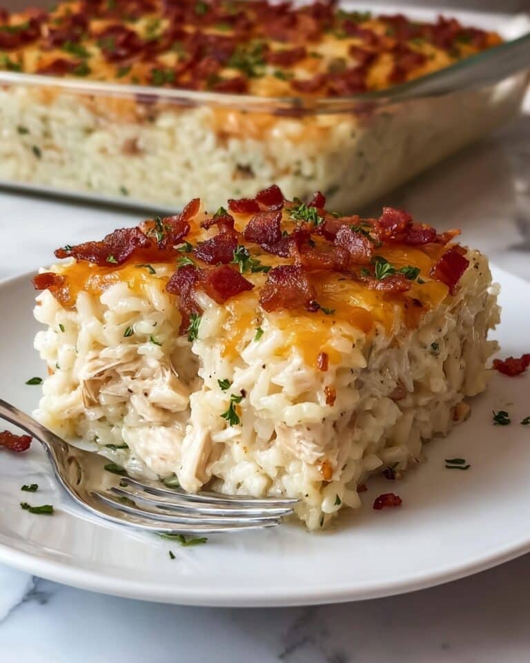 Dump-and-Bake Chicken Alfredo Rice Casserole Recipe