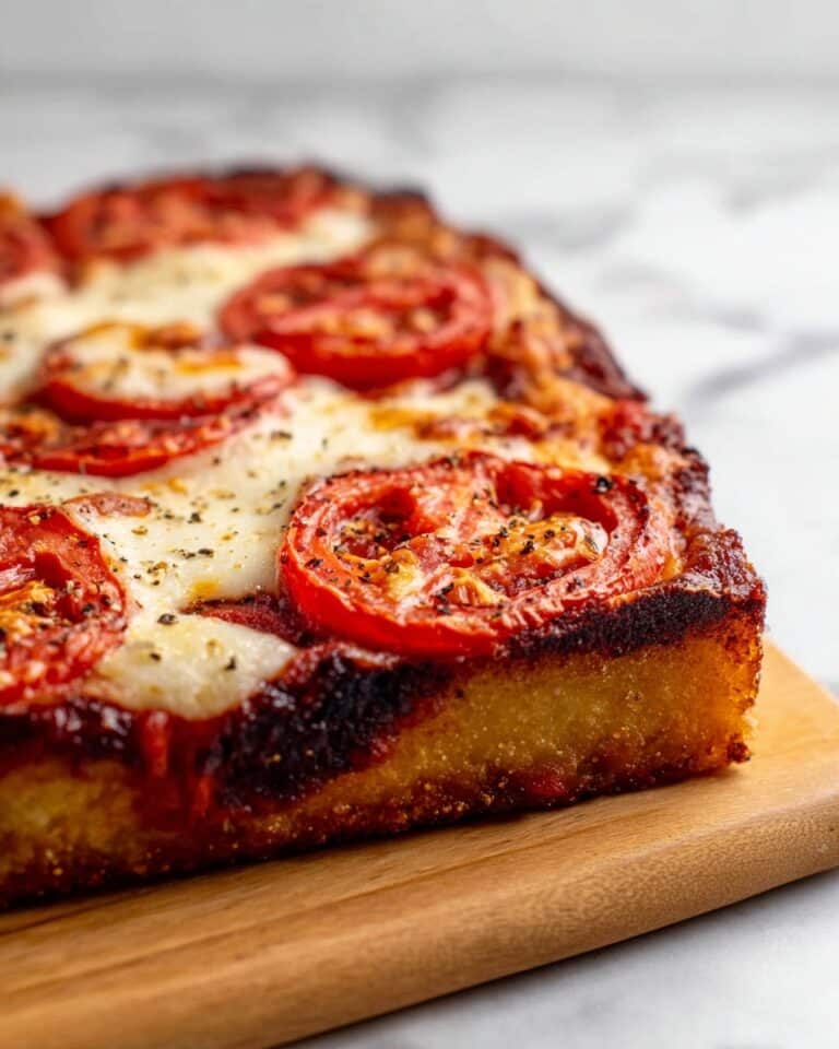 Homemade Vegetarian Detroit-Style Pizza Recipe