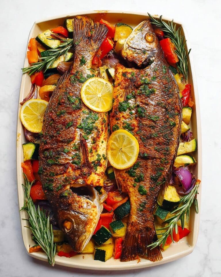Roasted Whole Fish with Herb and Pepper Marinade Recipe