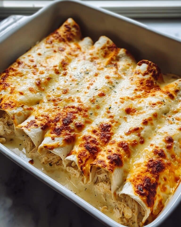 38g Protein Chicken Enchiladas with Dreamy White Sauce Recipe