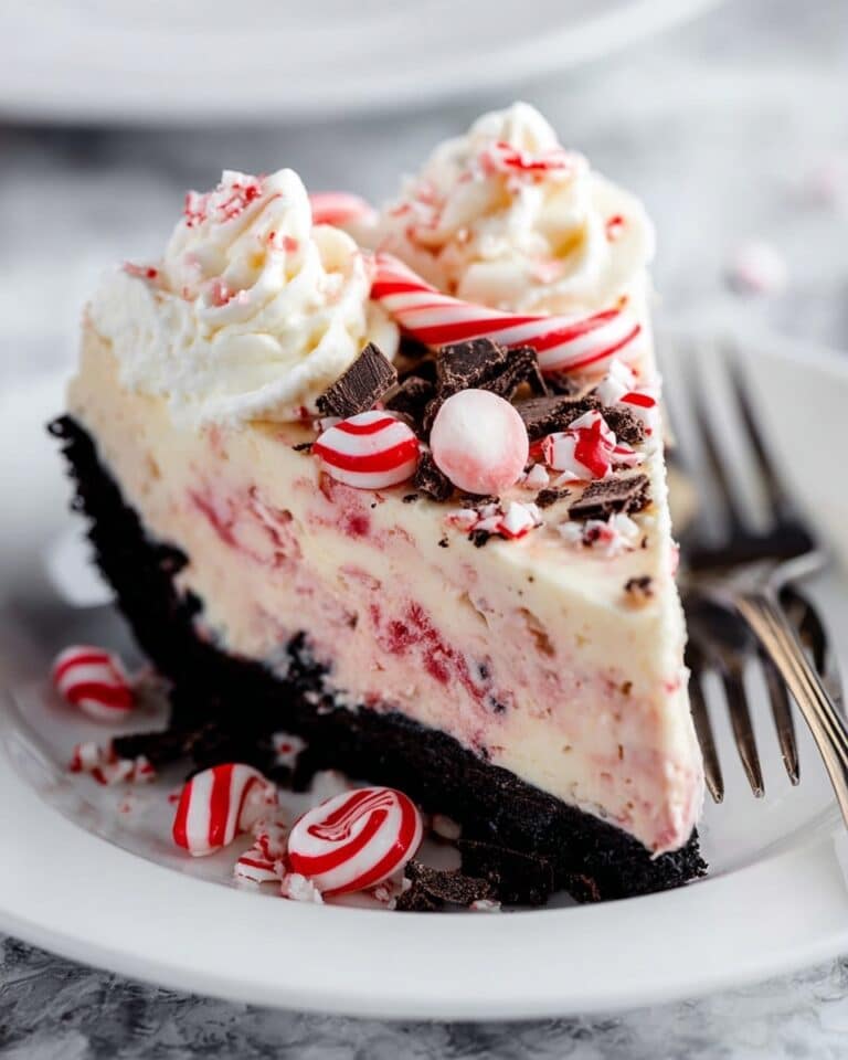 White Chocolate Peppermint Bark Cheesecake Recipe