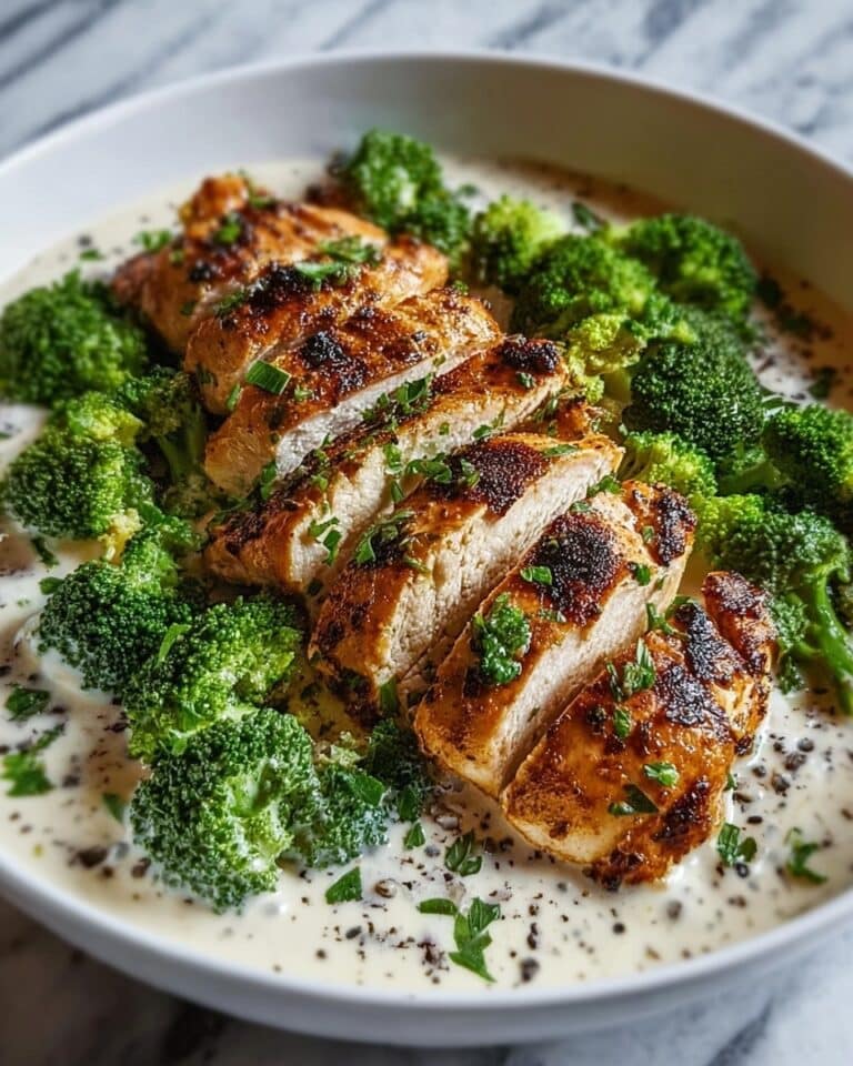 Grilled Chicken and Broccoli Bowls with Creamy Garlic Sauce Recipe