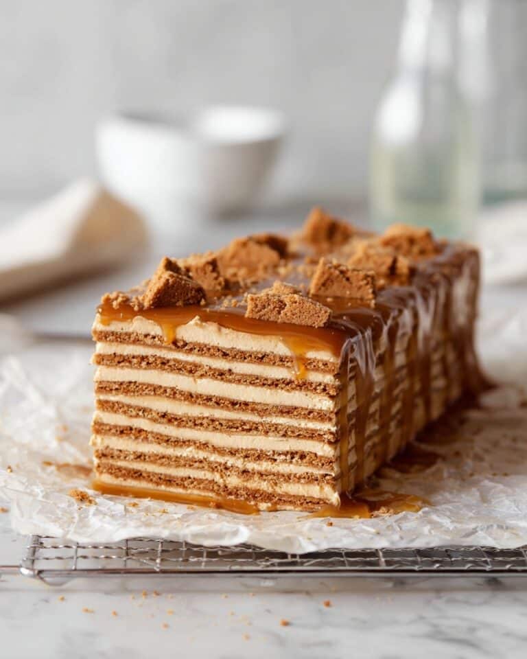 No-Bake Cookie Butter Icebox Cake with Lotus Biscoff Recipe