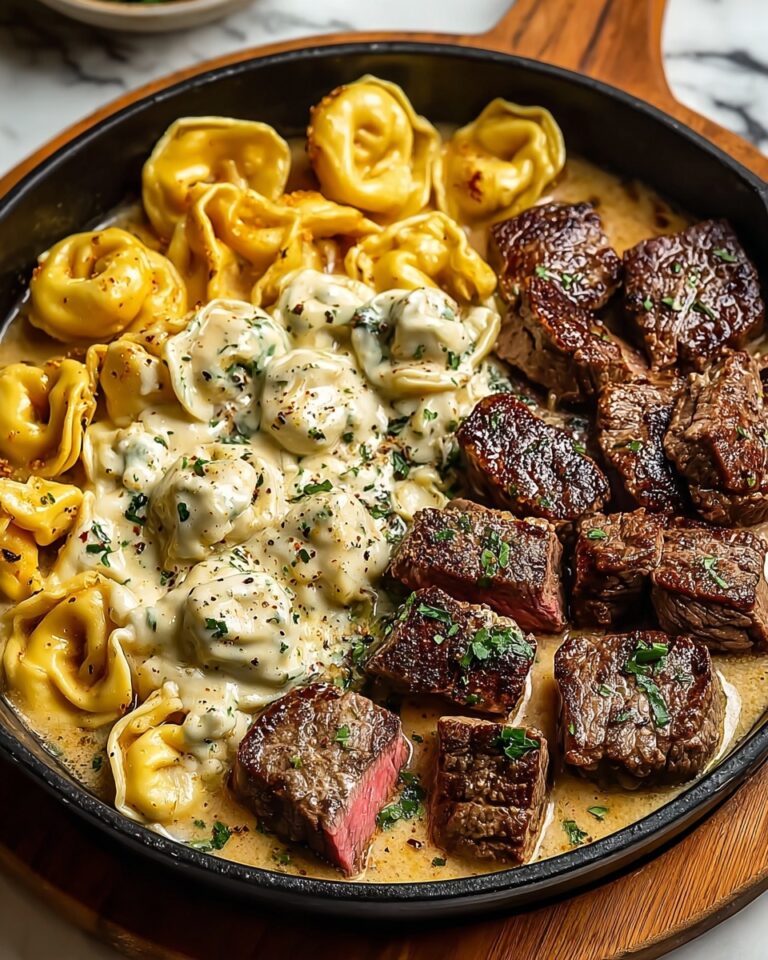 Garlic Steak & Cheese-Filled Tortellini Skillet Bliss Recipe