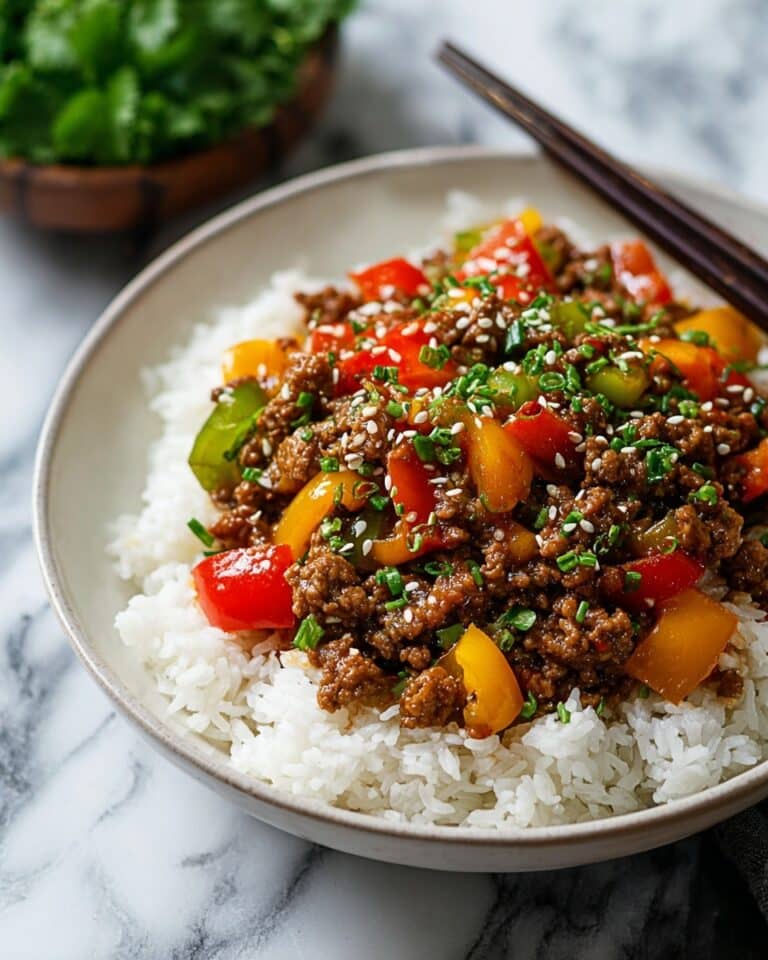 Beef and Pepper Rice Bowl Recipe