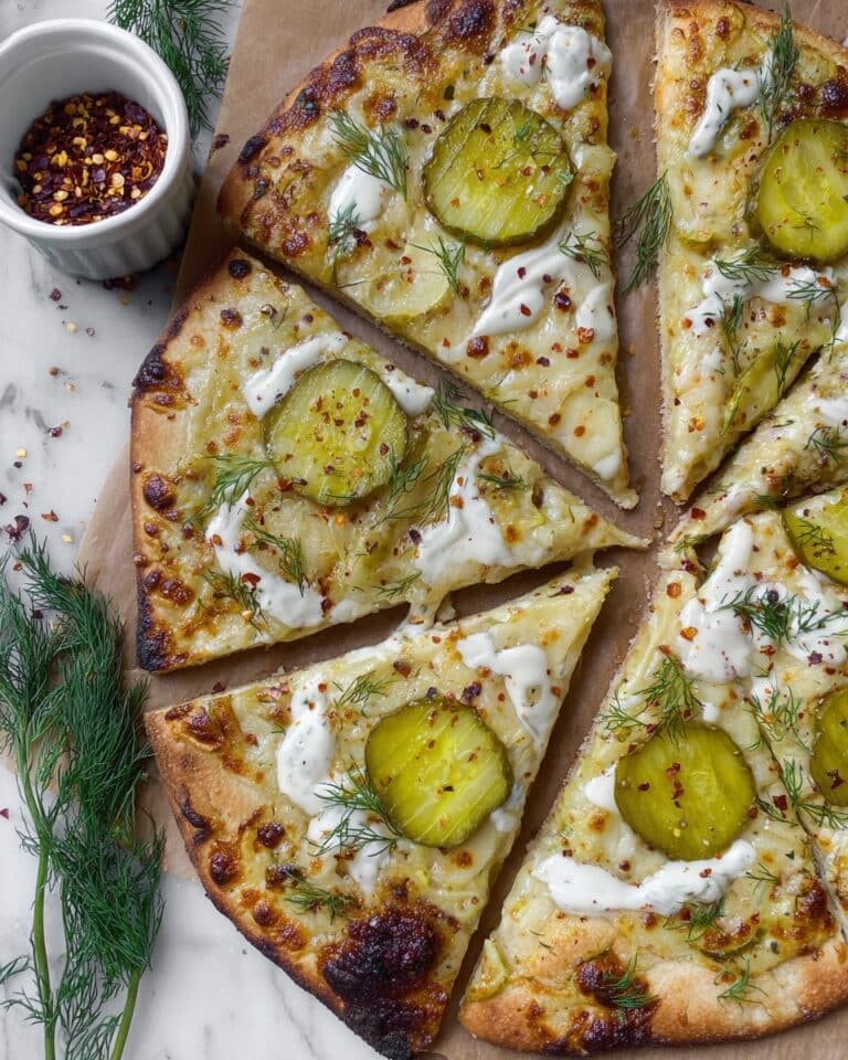 Dill Pickle and Garlic Pizza Recipe