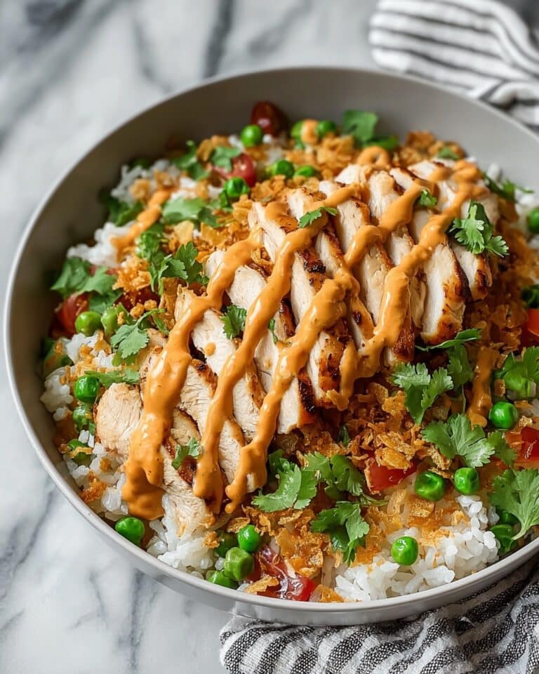 Chicken Crispy Rice Salad with Creamy Peanut Dressing Recipe
