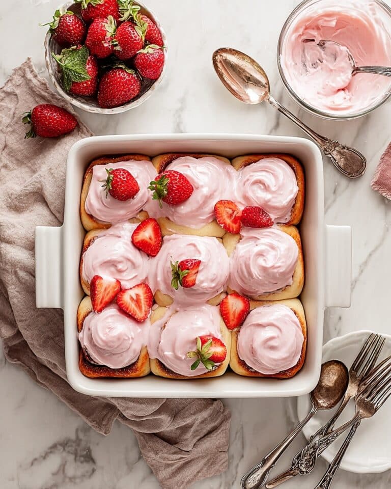Strawberry Cinnamon Rolls with Cream Cheese Strawberry Glaze Recipe