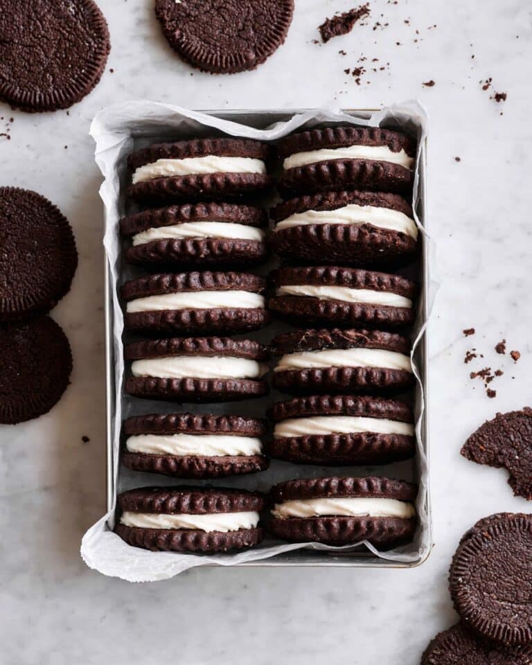 Homemade Oreo Cookies with Cream Filling Recipe